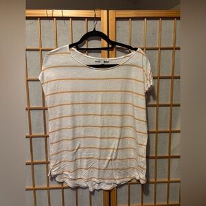 Striped White and Orange Women's Top